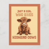 ハイランド牛が大好きな女の子だ ポストカード (正面)