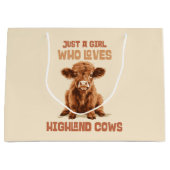 ハイランド牛が大好きな女の子だ ラージペーパーバッグ (正面)