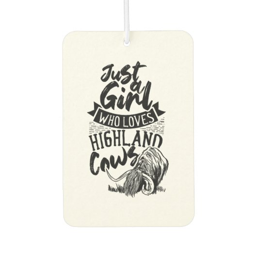 ハイランド牛が大好きな女の子 カーエアーフレッシュナー (正面)