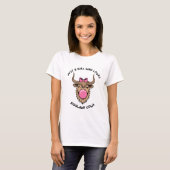ハイランド牛が好きな女の子 スコットランド Tシャツ (正面フル)