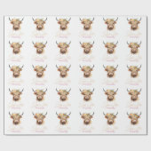 ハイランド牛だけ少しムーディーな花牛のファーム ラッピングペーパー (フラット)