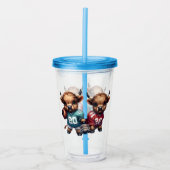 ハイランド牛とサッカー アクリルタンブラー (正面)