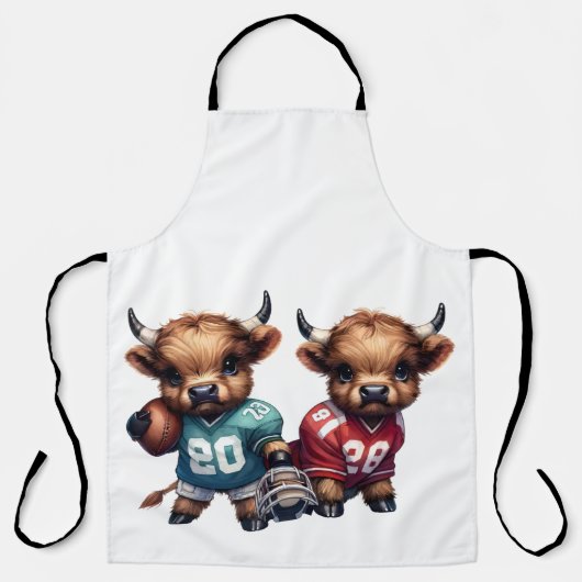 ハイランド牛とサッカー エプロン (正面)