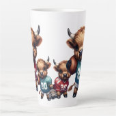 ハイランド牛とサッカー カフェラテマグ (正面)