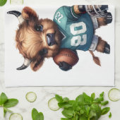 ハイランド牛とサッカー キッチンタオル (折り畳み)