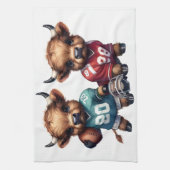 ハイランド牛とサッカー キッチンタオル (縦)