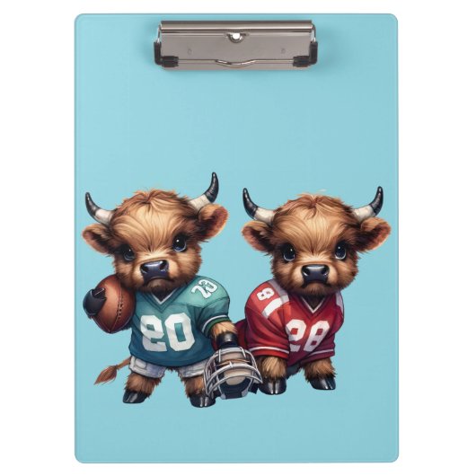 ハイランド牛とサッカー クリップボード (正面)