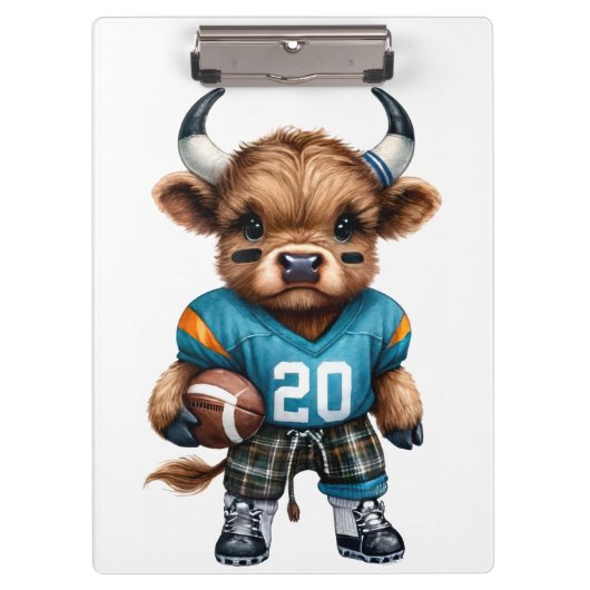 ハイランド牛とサッカー クリップボード (正面)