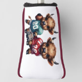 ハイランド牛とサッカー ゴルフヘッドカバー (回転90)