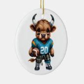 ハイランド牛とサッカー セラミックオーナメント (右)