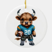 ハイランド牛とサッカー セラミックオーナメント (裏面)