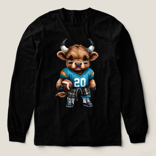 ハイランド牛とサッカー トライブレンドTシャツ (デザイン正面)