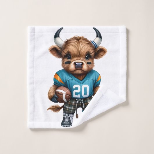 ハイランド牛とサッカー バスタオルセット (ウォッシュタオル)