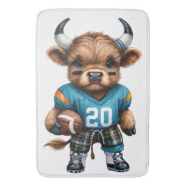 ハイランド牛とサッカー バスマット