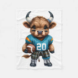 ハイランド牛とサッカー フリースブランケット