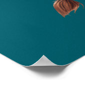 ハイランド牛とサッカー ポスター (角)