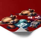 ハイランド牛とサッカー ポスター (角)