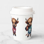 ハイランド牛とサッカー 紙コップ (右)