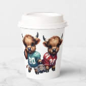 ハイランド牛とサッカー 紙コップ (正面)