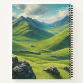 ハイランド牛とバラタータンチェックスカーフ ノートブック (裏面)