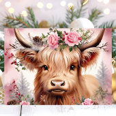 ハイランド牛とピンクローゼスフェスティバルクリスマス シーズンカード