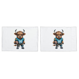 ハイランド牛とフットボール 枕カバー