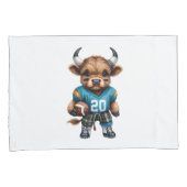 ハイランド牛とフットボール 枕カバー (正面右)