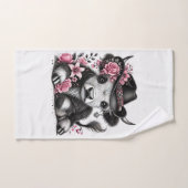 ハイランド牛とフローラ帽子 バスタオルセット (ハンドタオル)