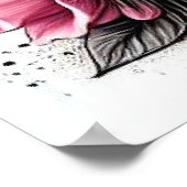 ハイランド牛とフローラ帽子 ポスター (角)