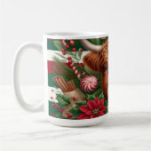 ハイランド牛と休日の装飾とお菓子 コーヒーマグカップ (左)