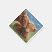 ハイランド牛のキス スタンダードカクテルナプキン (角)