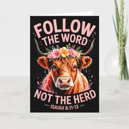 ハイランド牛のクリスチャン カード (正面)