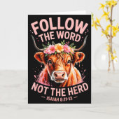 ハイランド牛のクリスチャン カード (黄色い花)