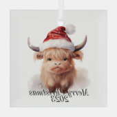 ハイランド牛のクリスマスオーナメント ガラスオーナメント (裏面)