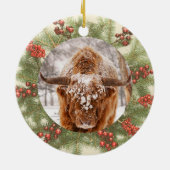 ハイランド牛のクリスマスオーナメント セラミックオーナメント (裏面)