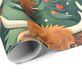 ハイランド牛のクリスマスパターン ラッピングペーパー (ロールコーナー)