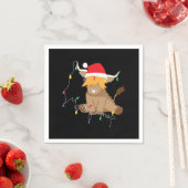 ハイランド牛のクリスマスライト スタンダードカクテルナプキン (インサイチュ)
