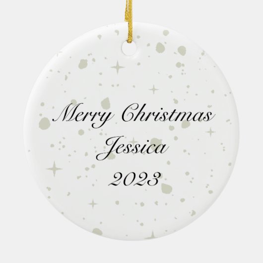 ハイランド牛のクリスマス飾パーソナライズされたり セラミックオーナメント (裏面)