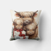 ハイランド牛のテーマクリスマス16 x 16枕 クッション (裏面)