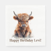 ハイランド牛のパーティーナプキン スタンダードランチョンナプキン (正面)