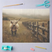 ハイランド牛のヴィンテージセピアデクページ 薄葉紙 (クラフト)