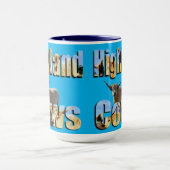 ハイランド牛の写真ロゴ、コーヒーマグ マグカップ (中央)