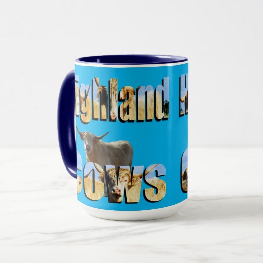 ハイランド牛の写真ロゴ、コーヒーマグ マグカップ (正面左)
