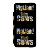 ハイランド牛の写真ロゴ、 INCIPIO iPhoneウォレットケース (フォリオ 正面)