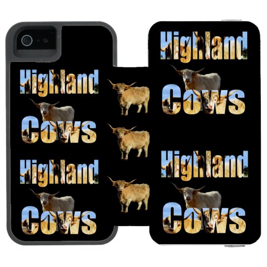 ハイランド牛の写真ロゴ、 INCIPIO iPhoneウォレットケース (フォリオ Open)