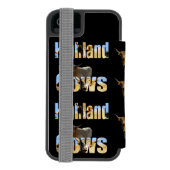 ハイランド牛の写真ロゴ、 INCIPIO iPhoneウォレットケース (フォリオ裏面)