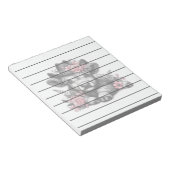 ハイランド牛の帽子とフローラ装飾 ノートパッド (アングル)