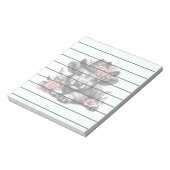 ハイランド牛の帽子とフローラ装飾 ノートパッド (回転)