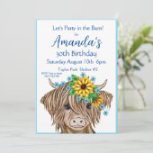 ハイランド牛の招待状、牛の誕生日パーティー 招待状 (スタンド正面)