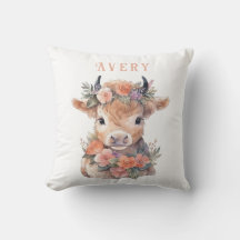 ハイランド牛の水のカラー装飾用クッション